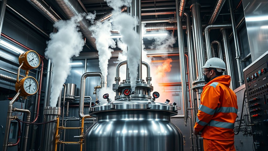 controlled heating and pressurizing